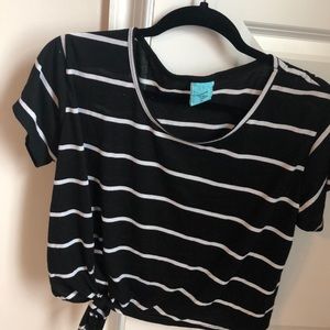 Black and white stripped crop top